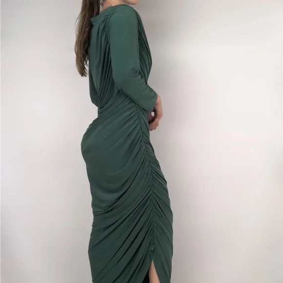 knee length dresses for ladies Diana Long Sleeves Round Neck Strech Maxi Dress-Black – La Belle Gina  Boutique